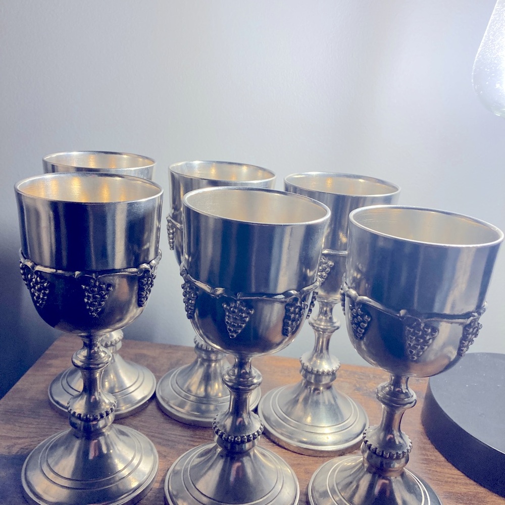 Pewter Harvest Wine goblets
